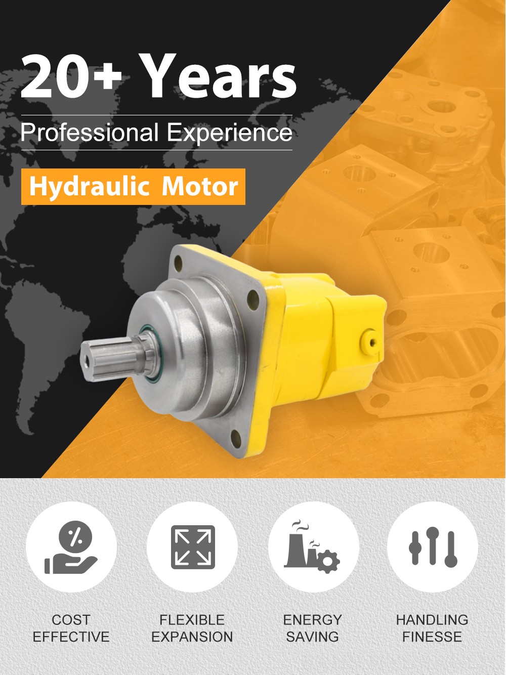 BM5W_Cycloid Hydraulic Motor 195 cc/r 75 Lpm Hydraulic Motor detailed image